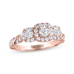 THE LEO Diamond Round-Cut Three-Stone Engagement Ring 3/4 ct tw 14K Rose Gold