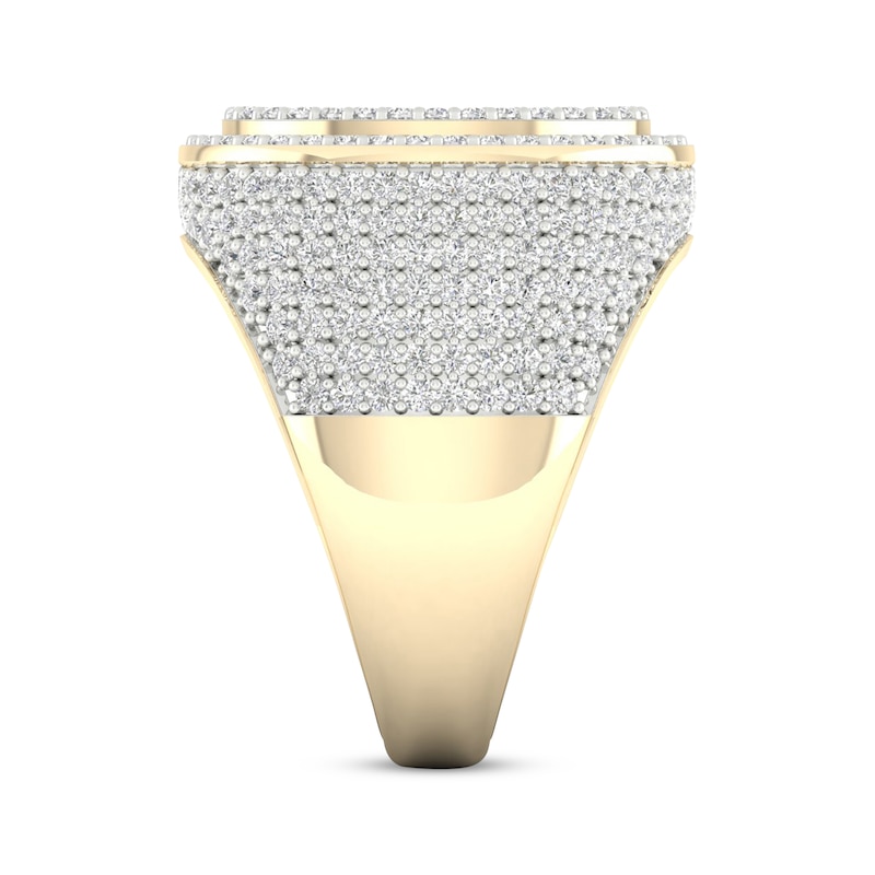 Men's Baguette & Round-Cut Diamond Ring 3 ct tw 10K Yellow Gold