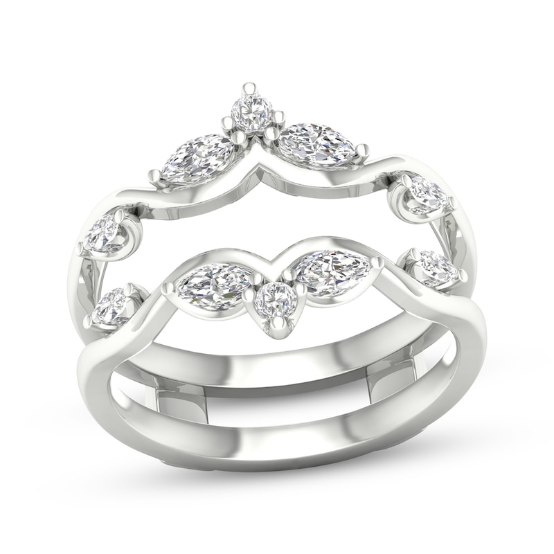 Main Image 1 of Now + Forever Marquise & Round-Cut Diamond Enhancer Ring 1/2 ct tw 14K White Gold