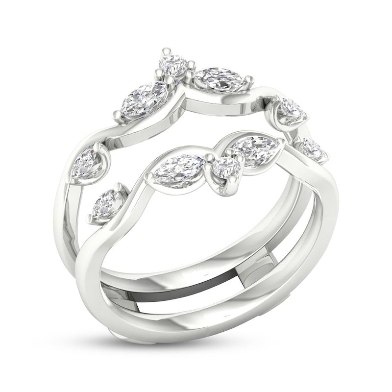 Main Image 2 of Now + Forever Marquise & Round-Cut Diamond Enhancer Ring 1/2 ct tw 14K White Gold