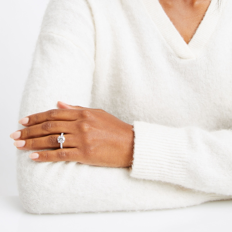 Main Image 4 of Now + Forever Lab-Grown Diamonds Round-Cut Engagement Ring 3-1/2 ct tw 14K White Gold