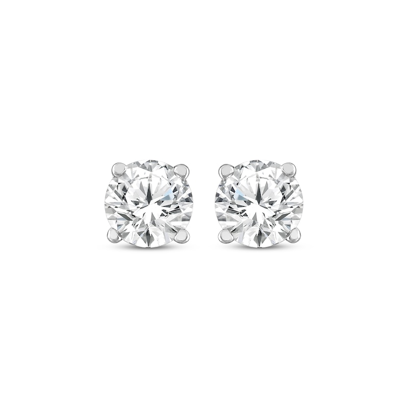 Solitaire Diamond Earrings 3/4 ct tw Round-cut 14K White Gold