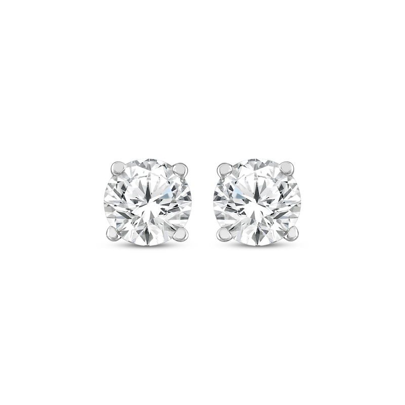 Solitaire Diamond Earrings 3/4 ct tw Round-cut 14K White Gold (I/I2)