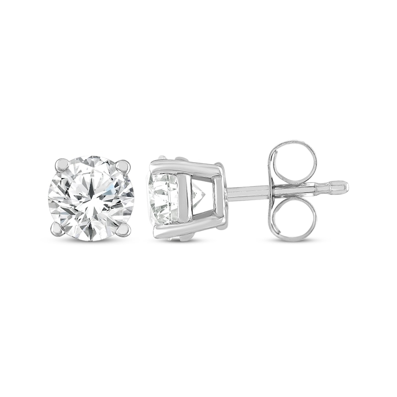 14Kw Round Diamond Stud Earrings 3.00 CT TW Screw Back - Beryl Jewelers