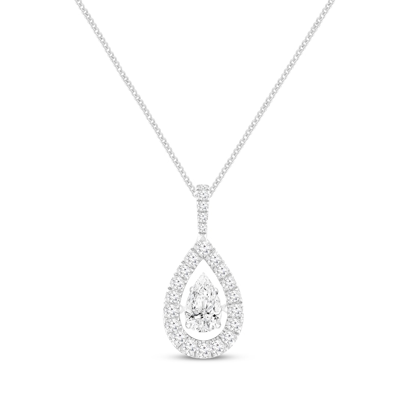 Unstoppable Love Pear-Shaped Diamond Necklace 1 ct tw 10K White Gold 19”