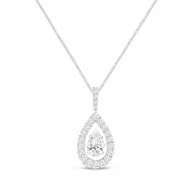 Main Image 1 of Unstoppable Love Pear-Shaped Diamond Necklace 1 ct tw 10K White Gold 19”