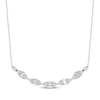 Thumbnail Image 0 of Baguette & Round-Cut Diamond Smile Necklace 1/5 ct tw 10K White Gold 18”