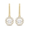 Unstoppable Love Diamond Hoop Drop Earrings 1 ct tw 10K Yellow Gold