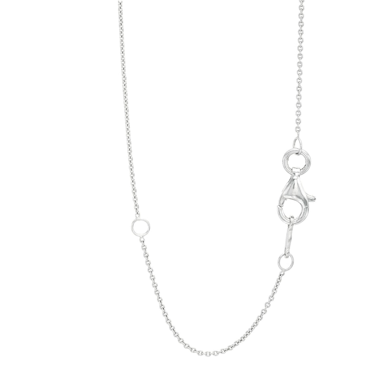 Main Image 2 of Pear-Shaped Coastal Blue Apatite & Round-Cut Diamond Necklace 1/15 ct tw Sterling Silver 18”