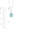 Thumbnail Image 3 of Pear-Shaped Coastal Blue Apatite & Round-Cut Diamond Necklace 1/15 ct tw Sterling Silver 18”
