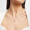 Thumbnail Image 4 of Pear-Shaped Coastal Blue Apatite & Round-Cut Diamond Necklace 1/15 ct tw Sterling Silver 18”