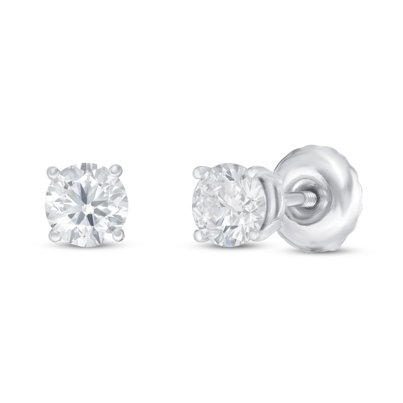 Lab-Created Diamonds by KAY Solitaire Stud Earrings / ct tw 14K White Gold (F/SI2