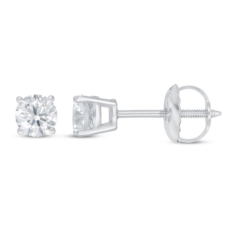 Main Image 2 of KAY Lab-Grown Diamonds Solitaire Stud Earrings 1/2 ct tw 14K White Gold (F/SI2)