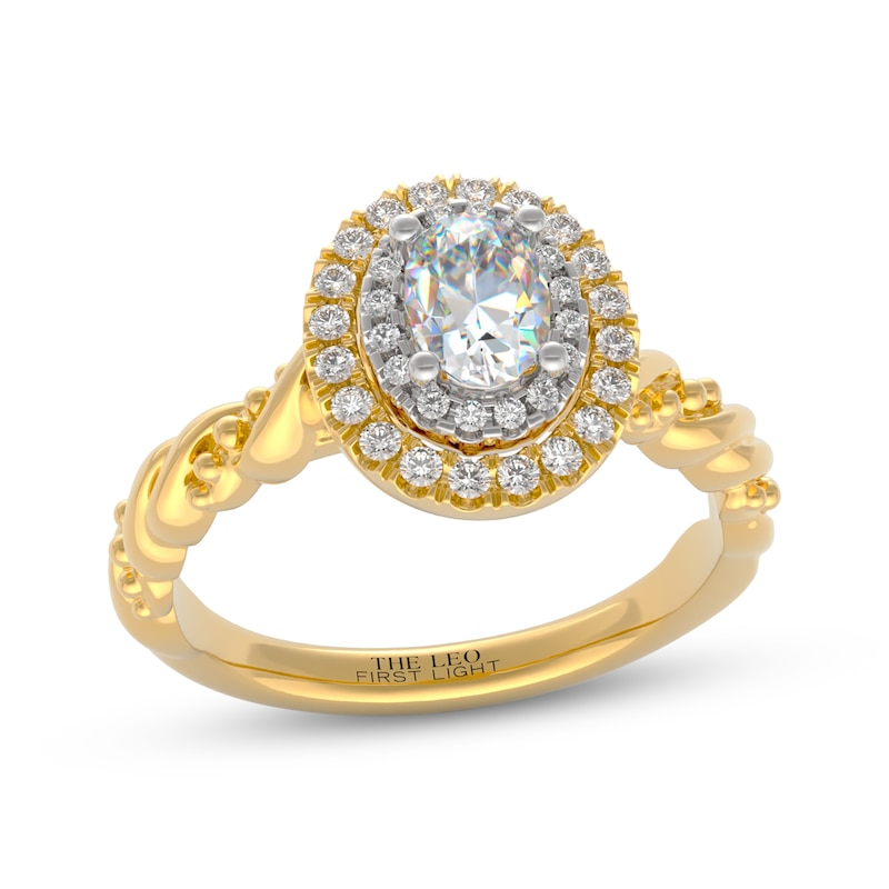 THE LEO First Light Diamond Oval-Cut Engagement Ring 3/4 ct tw 14K Two-Tone Gold