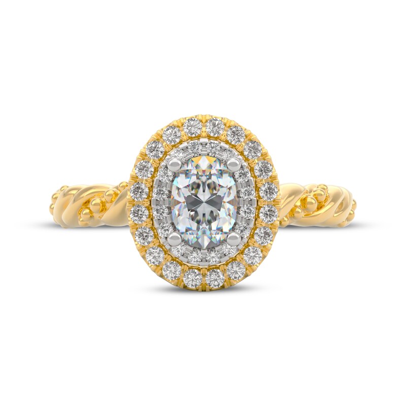 Main Image 3 of THE LEO First Light Diamond Oval-Cut Engagement Ring 3/4 ct tw 14K Two-Tone Gold