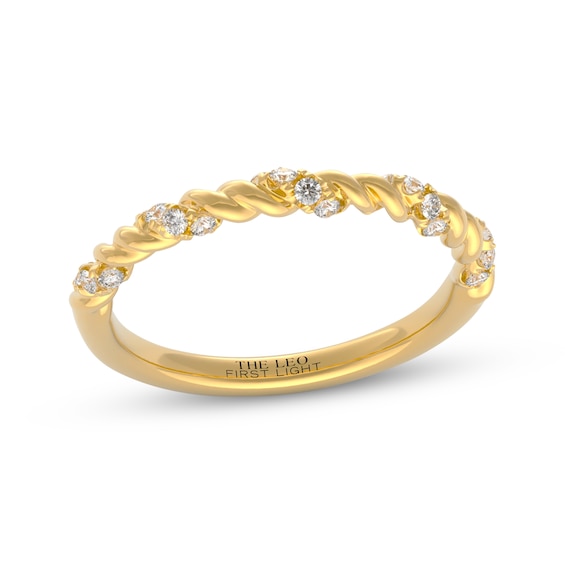 THE LEO First Light Diamond Twist Wedding Band 1/6 ct tw 14K Yellow Gold