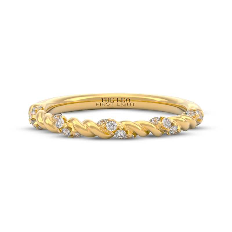 THE LEO First Light Diamond Twist Wedding Band 1/6 ct tw 14K Yellow Gold