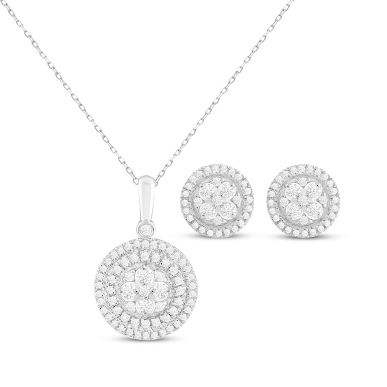 Diamond Circle Gift Set 1/2 ct tw Sterling Silver