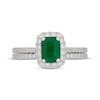 Thumbnail Image 3 of Neil Lane Emerald-Cut Natural Emerald & Diamond Bridal Set 5/8 ct tw 14K White Gold