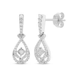 Love Entwined Diamond Drop Earrings 1/4 ct tw 10K White Gold