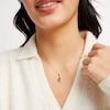 Thumbnail Image 2 of Pear-Shaped Peridot & Diamond Drop Necklace 1/10 ct tw 10K Yellow Gold 18"