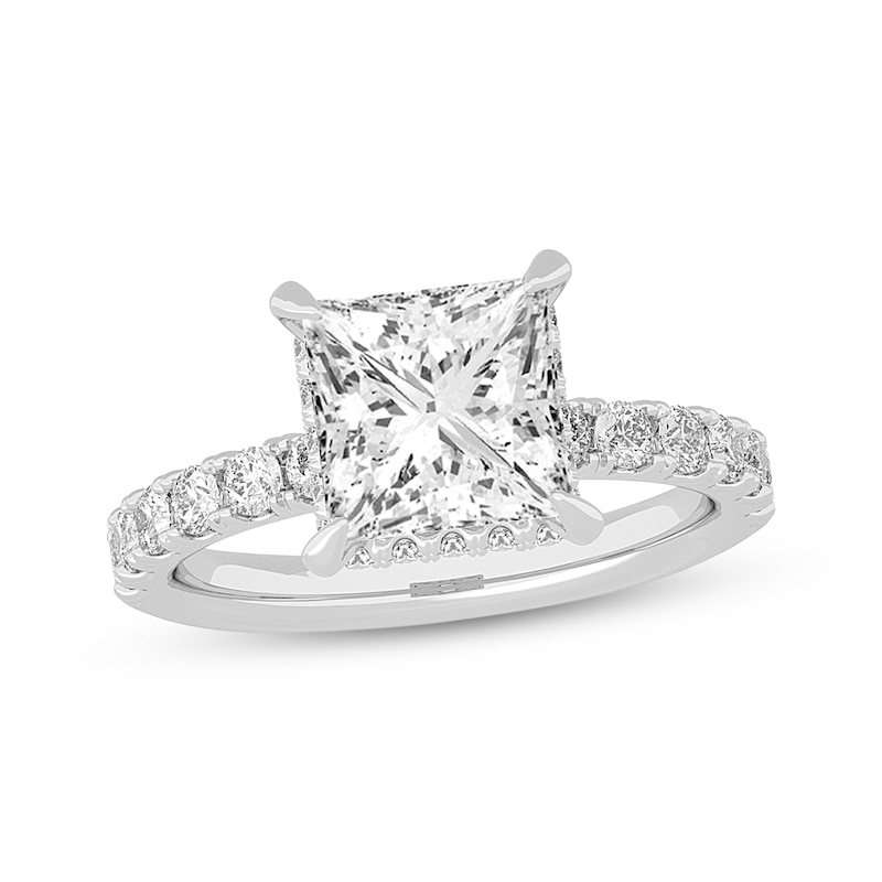 Main Image 1 of Now + Forever Lab-Grown Diamonds Princess-Cut Engagement Ring 3-7/8 ct tw 14K White Gold