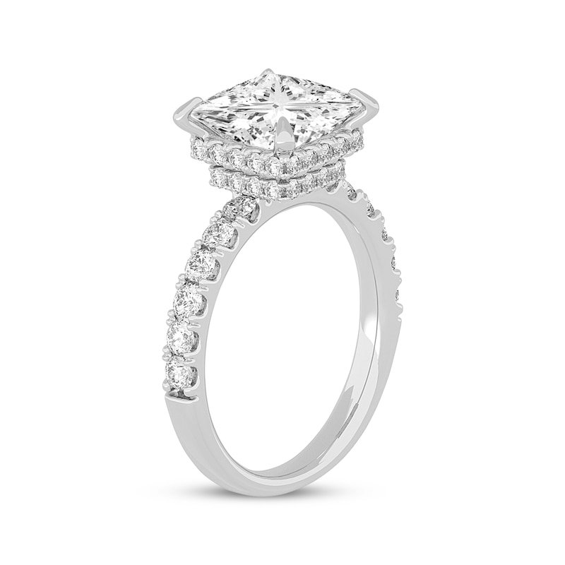 5.5 Ctw Solitaire Princess-Cut Engagement Ring in 18K Gold – Luxe