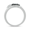 Thumbnail Image 2 of Black & White Diamond Dog Paw Print Heart Ring 1/20 ct tw Sterling Silver