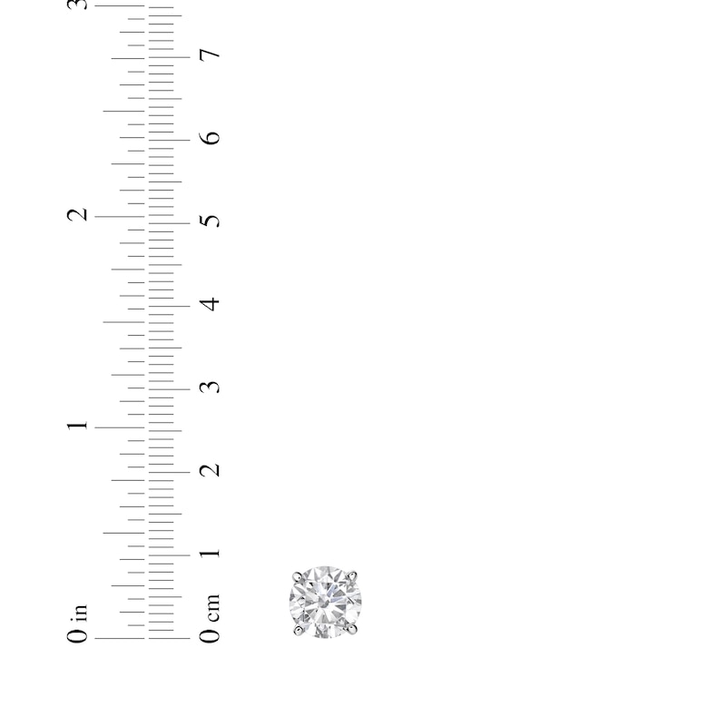 Main Image 4 of KAY Lab-Grown Diamonds Round-cut Solitaire Stud Earrings 3/4 ct tw 10K White Gold (I/SI2)