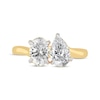 Thumbnail Image 3 of Toi et Moi Pear-Shaped & Oval-Cut Lab-Grown Diamond Engagement ring 2 ct tw in 14K Yellow Gold