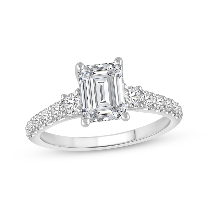 Main Image 1 of Now + Forever Lab-Grown Diamonds Emerald-Cut Engagement Ring 2 ct tw 14K White Gold