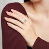 Thumbnail Image 3 of Cushion-Cut Swiss Blue Topaz & White Lab-Created Sapphire Ring Sterling Silver