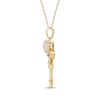 Thumbnail Image 2 of Pear-Shaped Opal & Diamond Key Necklace 1/20 ct tw 10K Yellow Gold 18&quot;