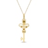 Thumbnail Image 3 of Pear-Shaped Opal & Diamond Key Necklace 1/20 ct tw 10K Yellow Gold 18&quot;