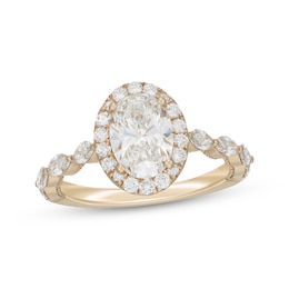 Neil Lane Artistry Oval-Cut Lab-Grown Diamond Engagement Ring 2-1/2 ct tw 14K Yellow Gold