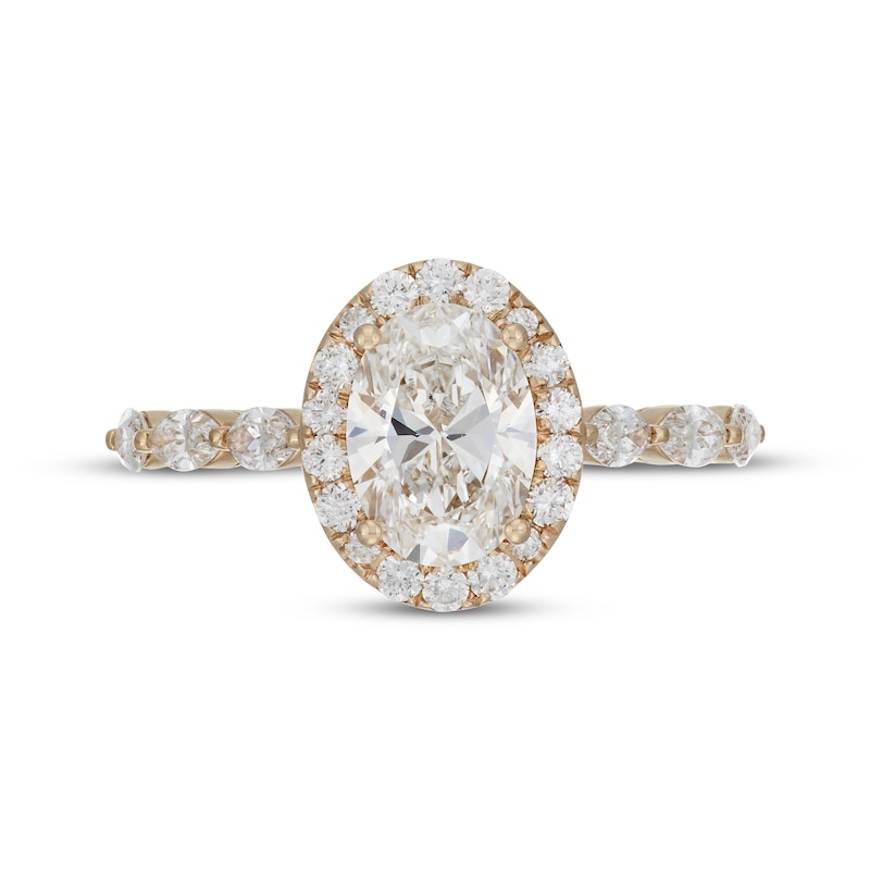 Main Image 3 of Neil Lane Artistry Oval-Cut Lab-Grown Diamond Engagement Ring 2-1/2 ct tw 14K Yellow Gold