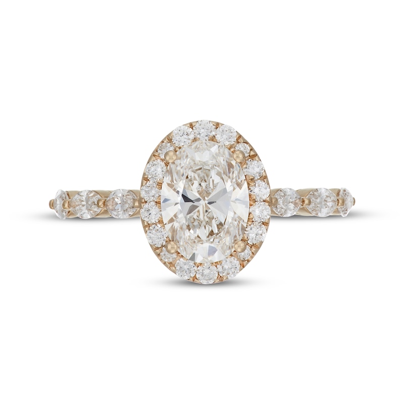 Neil Lane Artistry Oval-Cut Lab-Created Diamond Engagement Ring 2-1/2 ct tw 14K Yellow Gold