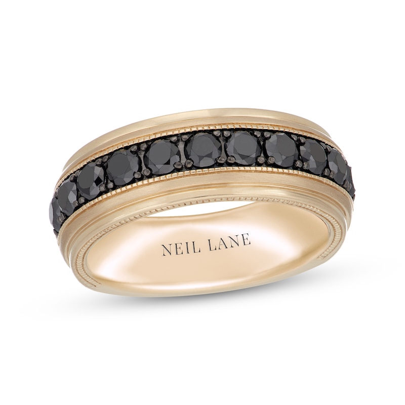 Neil Lane Men's Black Diamond Wedding Band 1-1/2 ct tw 14K Yellow Gold