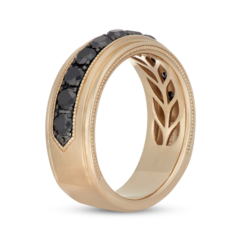 Main Image 2 of Neil Lane Men's Black Diamond Wedding Band 1-1/2 ct tw 14K Yellow Gold