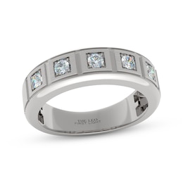 Men's THE LEO First Light Diamond Wedding Band 3/8 ct tw 14K White Gold