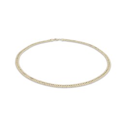Cuban Curb Chain Necklace Semi-Solid 10K Yellow Gold 18"
