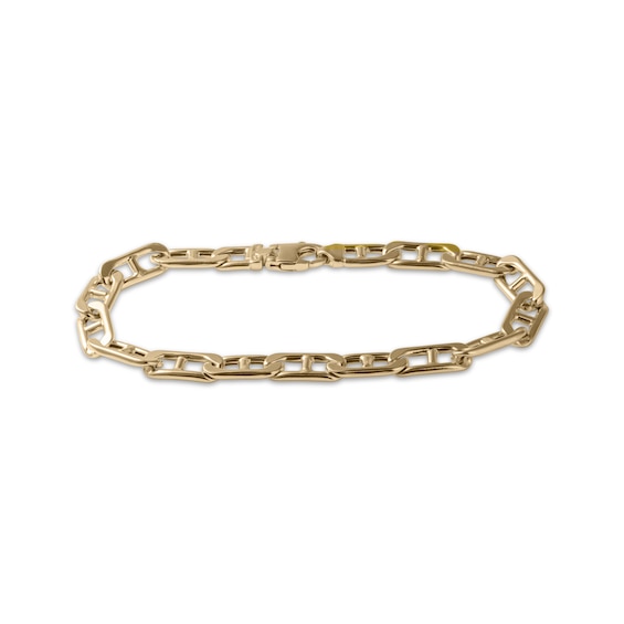 Mariner Chain Bracelet 7mm Hollow 10K Yellow Gold 8.5"