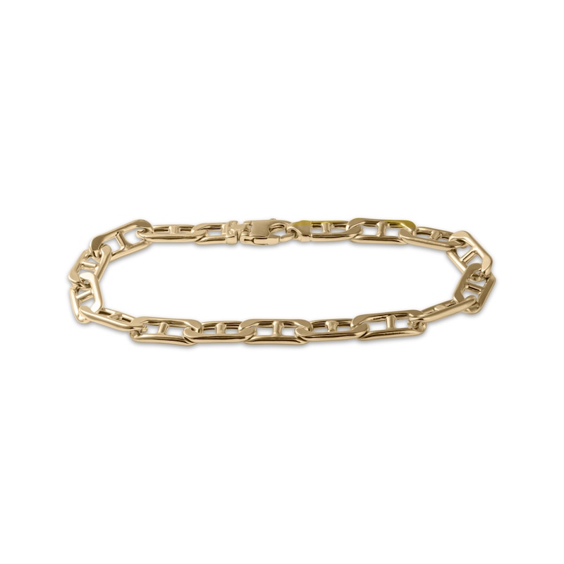 Main Image 1 of Mariner Chain Bracelet 7mm Hollow 10K Yellow Gold 8.5&quot;