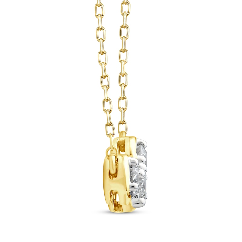 Memories, Moments, Magic Diamond Three-Stone Horizontal Necklace 1/2 ct tw 10K Yellow Gold 18.5"