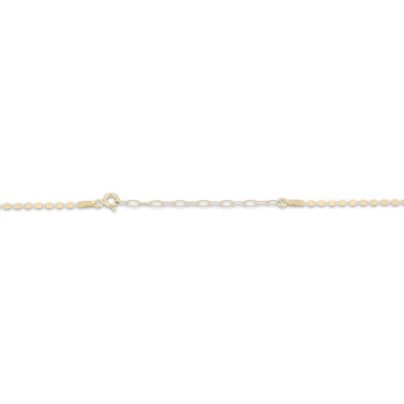 Solid Valentino Mirror Chain Necklace 2.2mm 14K Yellow Gold 20"