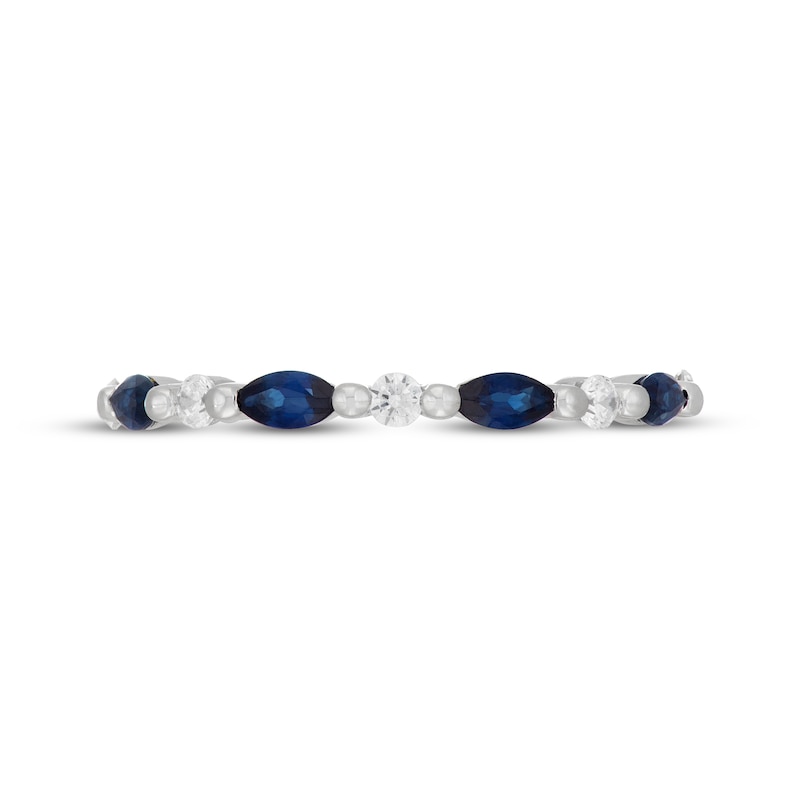 Neil Lane Marquise-Cut Natural Blue Sapphire & Diamond Anniversary Ring 1/6 ct tw 14K White Gold