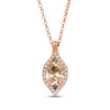 Thumbnail Image 1 of Le Vian Oval-Cut Morganite Arabesque Necklace 1/3 ct tw Diamonds 14K Strawberry Gold 19&quot;