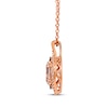 Thumbnail Image 2 of Le Vian Oval-Cut Morganite Arabesque Necklace 1/3 ct tw Diamonds 14K Strawberry Gold 19&quot;