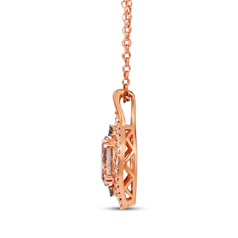 Main Image 2 of Le Vian Oval-Cut Morganite Arabesque Necklace 1/3 ct tw Diamonds 14K Strawberry Gold 19&quot;