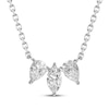 Thumbnail Image 1 of Marquise & Pear-Shaped Diamond Three-Stone Necklace 1/3 ct tw 10K White Gold 18&quot;
